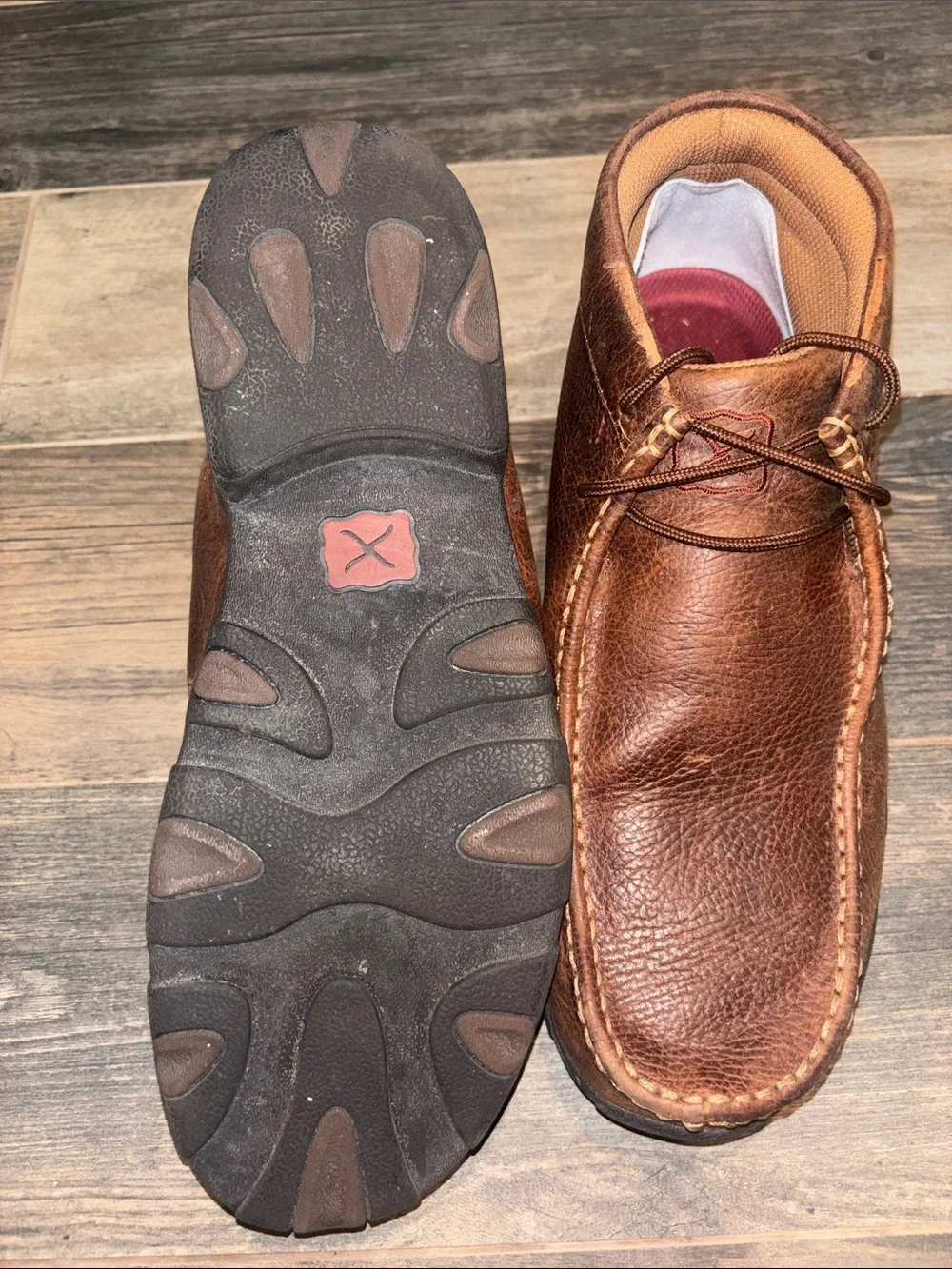Men's Brown Leather Casual Moc Toe Shoes